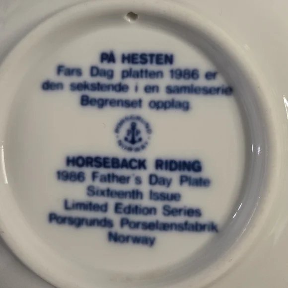 Porsgrund Collector Edition Fathers Day Plates 1983-1987 - Picture 11 of 12